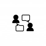 Web line icon. Business; Negotiations, dialog black on white background